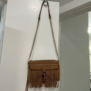 Rebecca Minkoff tan suede purse with fringes